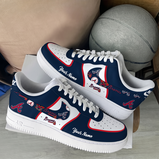 [FLASH SALE] NEW CUSTOMIZED MLB09 ABS ATLANTA BRAVES AF1 SHOES