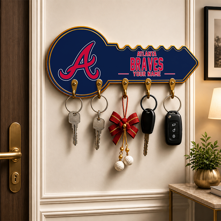 [FLASH SALE] NEW CUSTOMIZED MLB09 ABS ATLANTA BRAVES WALL KEY HOLDER FOR HOME