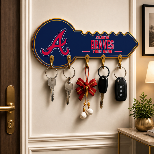 [FLASH SALE] NEW CUSTOMIZED MLB09 ABS ATLANTA BRAVES WALL KEY HOLDER FOR HOME