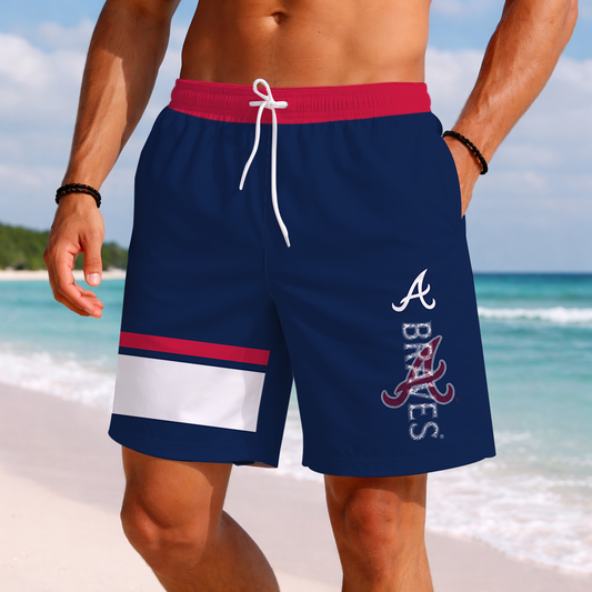 [FLASH SALE] NEW PREMIUM MLB09 ABS ATLANTA BRAVES BASEBALL SHORT PANTS
