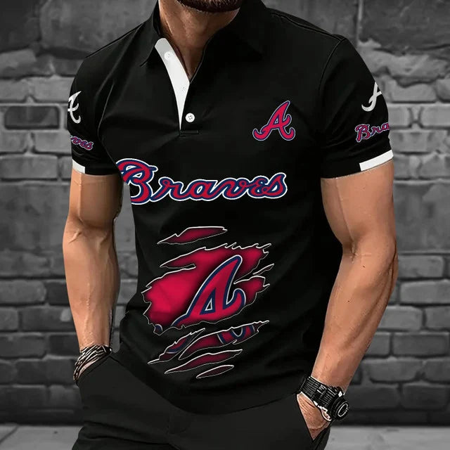 [FLASH SALE] NEW CUSTOMIZED MLB09 ABS ATLANTA BRAVES POLO SHIRT