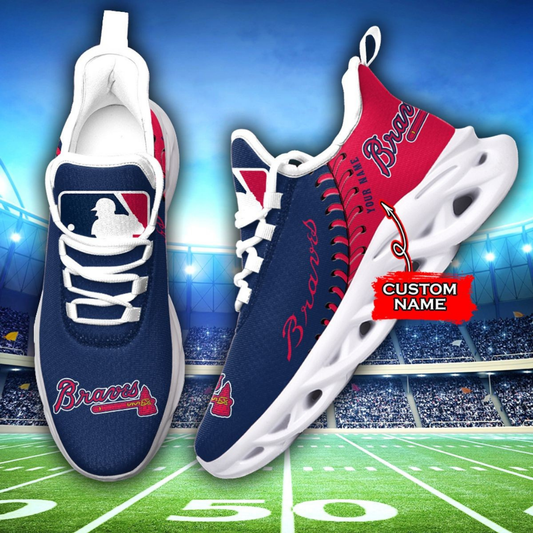 [FLASH SALE] NEW CUSTOMIZED MLB09 ABS ATLANTA BRAVES MAX SOUL SHOES