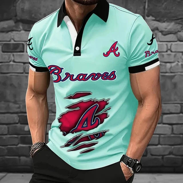 [FLASH SALE] NEW CUSTOMIZED MLB09 ABS ATLANTA BRAVES POLO SHIRT