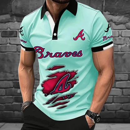 [FLASH SALE] NEW CUSTOMIZED MLB09 ABS ATLANTA BRAVES POLO SHIRT