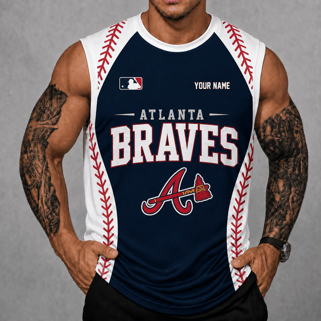 [FLASH SALE] NEW CUSTOMIZED MLB09 ABS ATLANTA BRAVES TANK TOP & GYM SHIRT