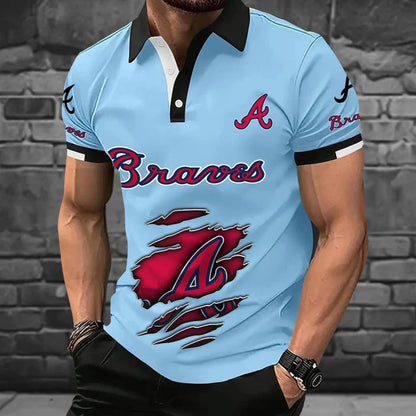 [FLASH SALE] NEW CUSTOMIZED MLB09 ABS ATLANTA BRAVES POLO SHIRT