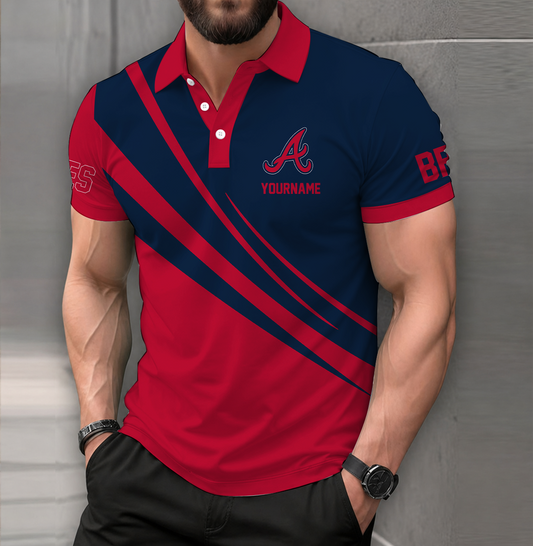 [FLASH SALE] NEW CUSTOMIZED MLB09 ABS ATLANTA BRAVES POLO SHIRT
