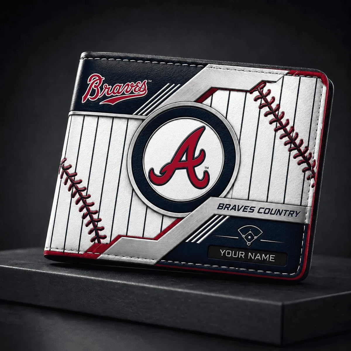 [FLASH SALE] NEW CUSTOMIZED MLB09 ABS ATLANTA BRAVES LEATHER WALLET