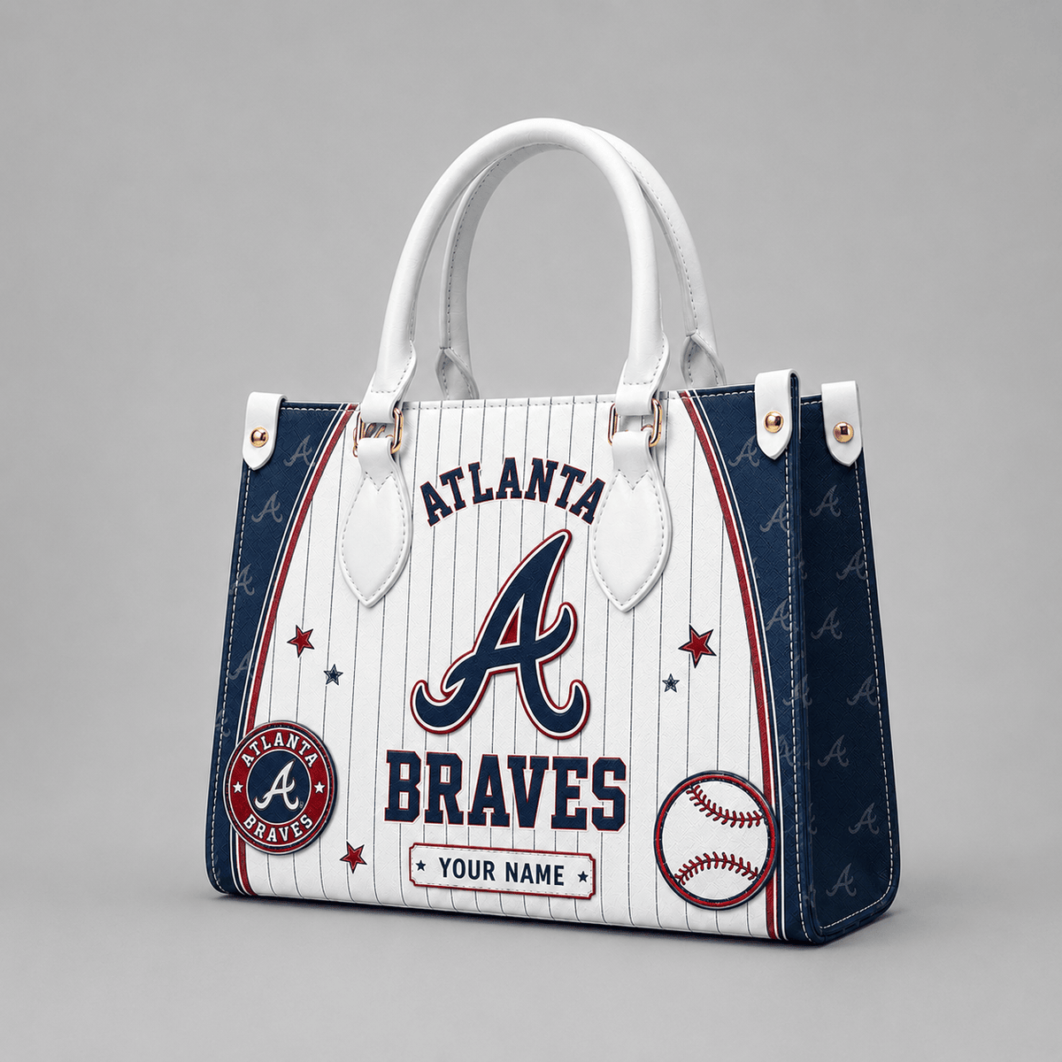 [FLASH SALE] NEW CUSTOMIZED MLB09 ABS ATLANTA BRAVES LEATHER HANDBAG