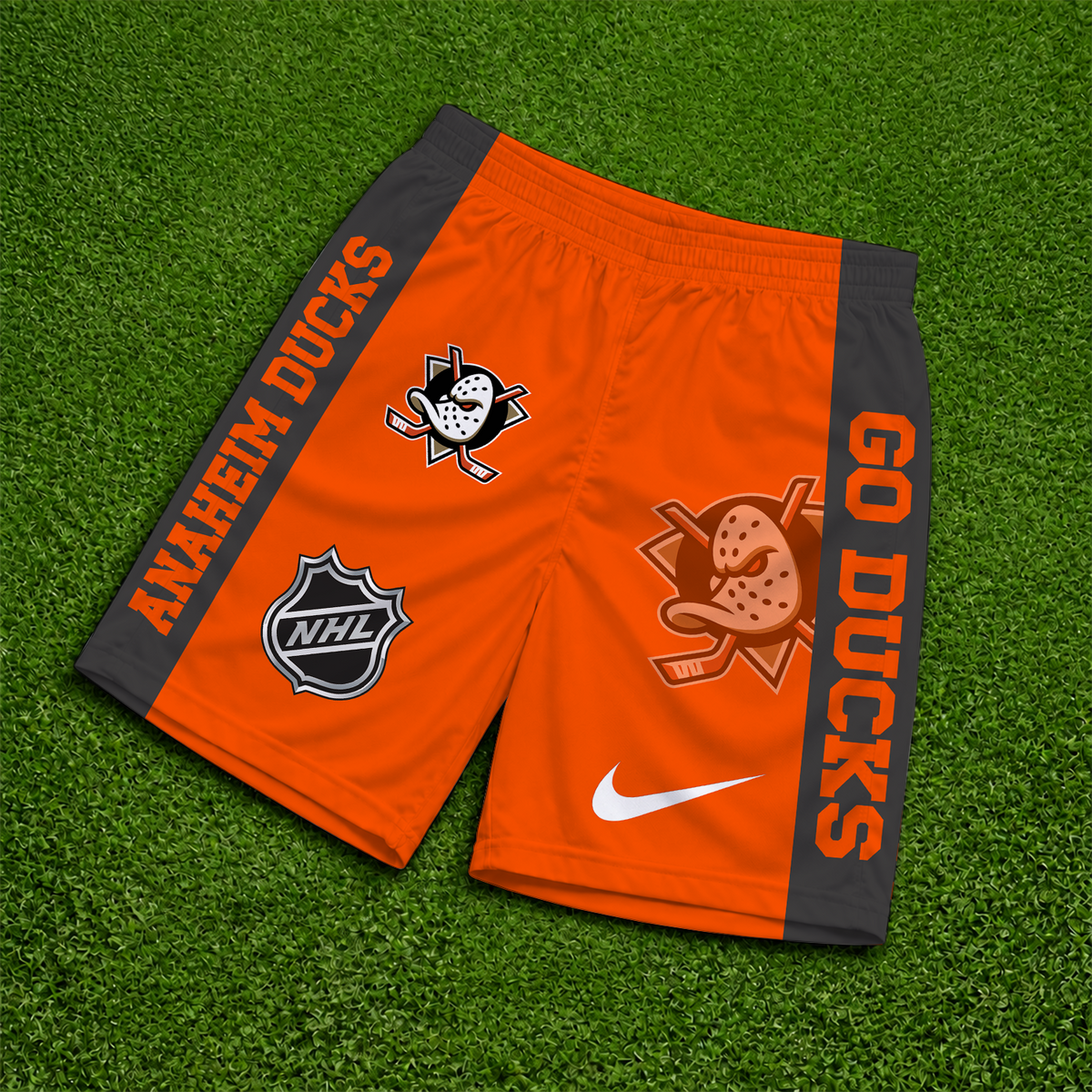 [SUPER SALE] NEW CUSTOMIZED NHL09 AHD ANAHEIM DUCKS SHORT PANTS