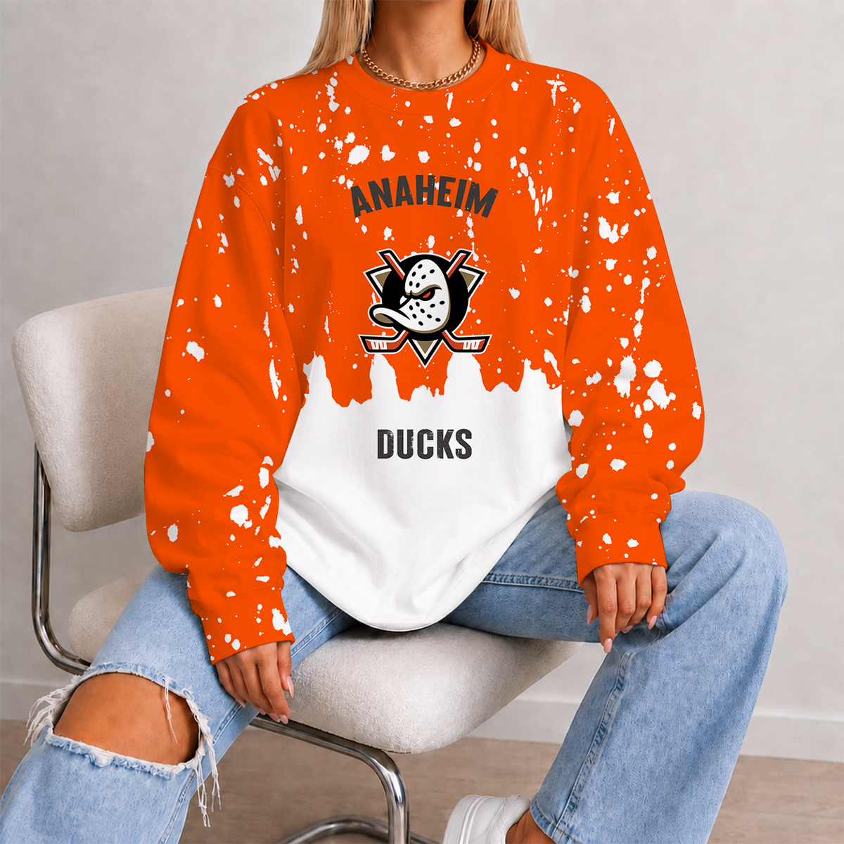 [SUPER SALE] NEW CUSTOMIZED NHL09 AHD ANAHEIM DUCKS UNISEX SWEATSHIRT