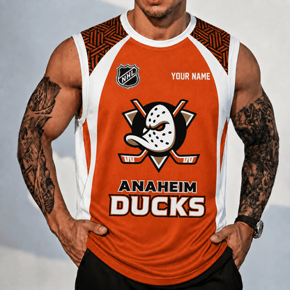 [SUPER SALE] NEW CUSTOMIZED NHL09 AHD ANAHEIM DUCKS TANK TOP & GYM SHIRT