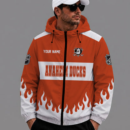 [SUPER SALE] NEW CUSTOMIZED NHL09 AHD ANAHEIM DUCKS WINDBREAKER JACKET