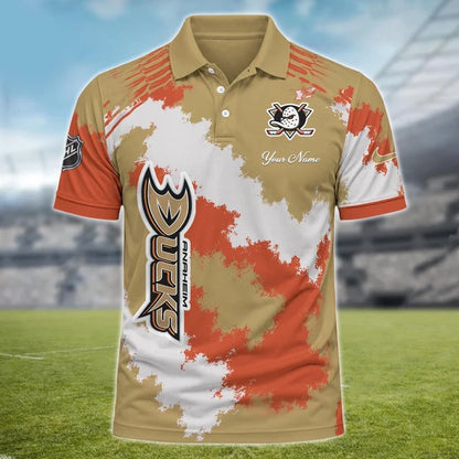 [SUPER SALE] NEW CUSTOMIZED NHL09 AHD ANAHEIM DUCKS POLO SHIRT