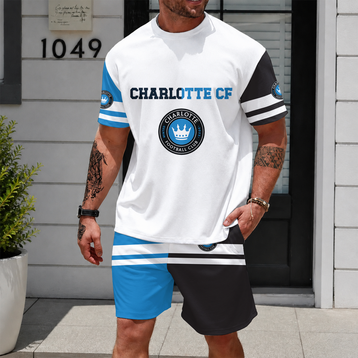 [FAN EXCLUSIVE] NEW CUSTOMIZED MLS09 CLF CHARLOTTE FC UNISEX T-SHIRT & SHORTS SET