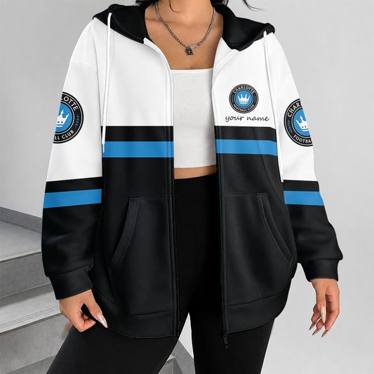 [FAN EXCLUSIVE] NEW CUSTOMIZED MLS09 CLF CHARLOTTE FC ZIP HOODIE