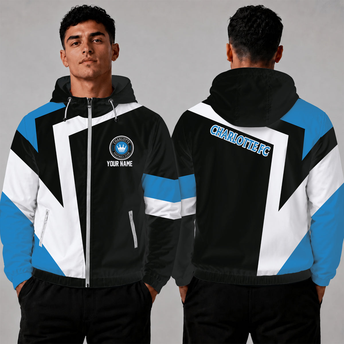 [FAN EXCLUSIVE] NEW CUSTOMIZED MLS09 CLF CHARLOTTE FC WINDBREAKER JACKET
