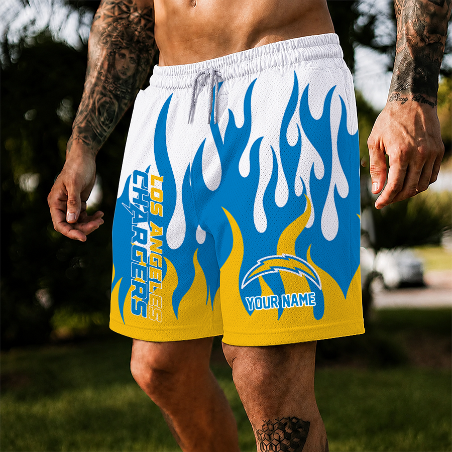 [SPECIAL OFFER] NEW CUSTOMIZED NFL09 LAC LOS ANGELES CHARGERS SHORT PANTS