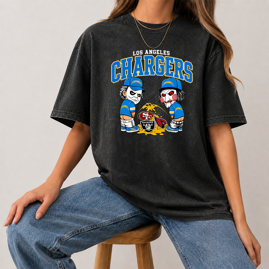 [SPECIAL OFFER] NEW CUSTOMIZED NFL09 LAC LOS ANGELES CHARGERS FUNNY WASHED TEE