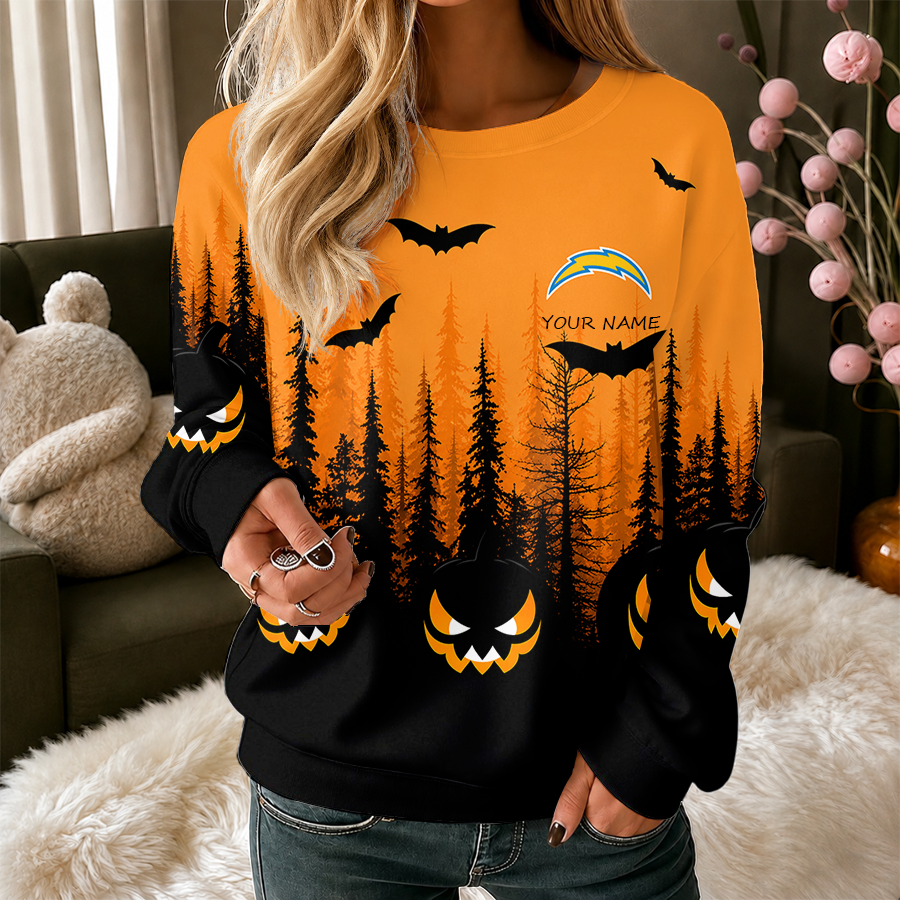 [SPECIAL OFFER] NEW CUSTOMIZED NFL09 LAC LOS ANGELES CHARGERS UNISEX HALLOWEEN SWEATSHIRT