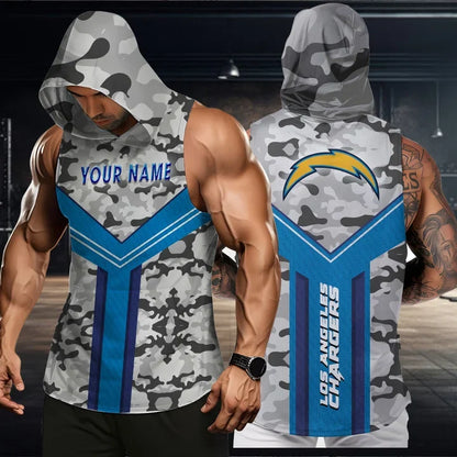 [SPECIAL OFFER] NEW CUSTOMIZED NFL09 LAC LOS ANGELES CHARGERS HOODED TANK TOP