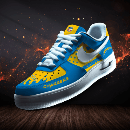 LIMITED EDITION - NEW CUSTOMIZED NFL09 LAC LOS ANGELES CHARGERS AF1 SNEAKERS