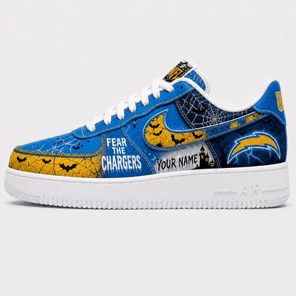 [SPECIAL OFFER] NEW CUSTOMIZED NFL09 LAC LOS ANGELES CHARGERS HALLOWEEN AF1 SHOES