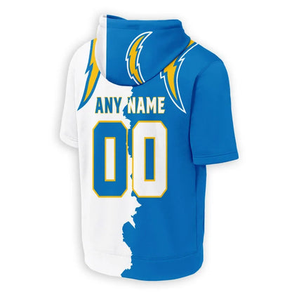 [SPECIAL OFFER] NEW CUSTOMIZED NFL09 LAC LOS ANGELES CHARGERS SHORT SLEEVE HOODIE T-SHIRT