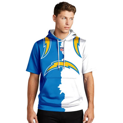 [SPECIAL OFFER] NEW CUSTOMIZED NFL09 LAC LOS ANGELES CHARGERS SHORT SLEEVE HOODIE T-SHIRT