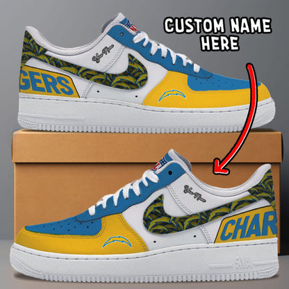 LIMITED EDITION - NEW CUSTOMIZED NFL09 LAC LOS ANGELES CHARGERS AF1 SNEAKERS