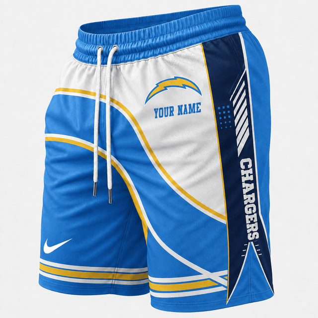 [SPECIAL OFFER] NEW CUSTOMIZED NFL09 LAC LOS ANGELES CHARGERS SHORT PANTS