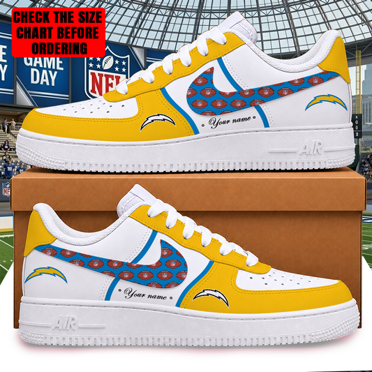 [SPECIAL OFFER] NEW CUSTOMIZED NFL09 LAC LOS ANGELES CHARGERS AF1 SHOES