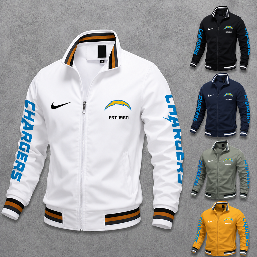 [SPECIAL OFFER] NEW CUSTOMIZED NFL09 LAC LOS ANGELES CHARGERS MEN'S CASUAL JACKET