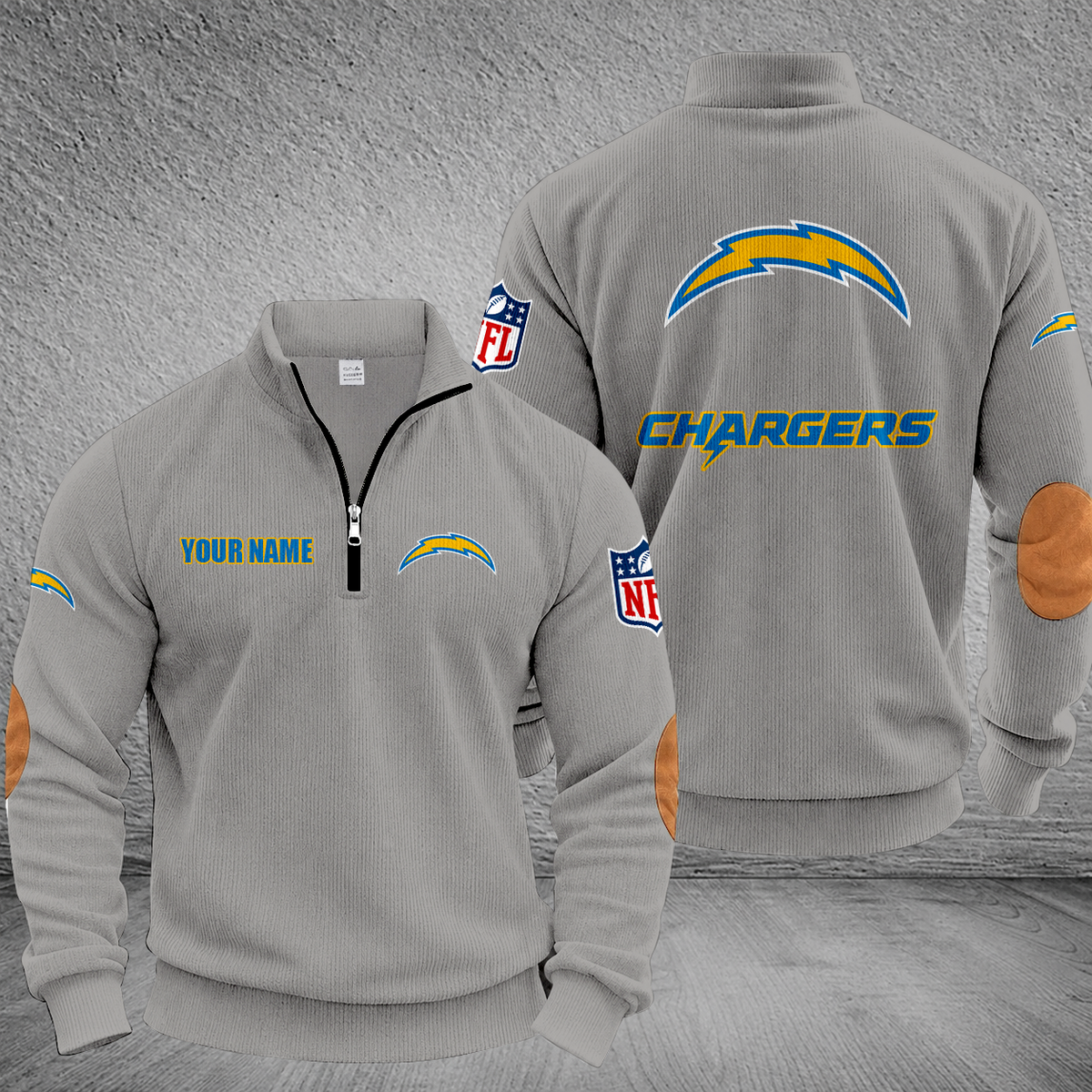[SPECIAL OFFER] NEW CUSTOMIZED NFL09 LAC LOS ANGELES CHARGERS MULTICOLOR STRIPED QUATER ZIP SWEATSHIRT