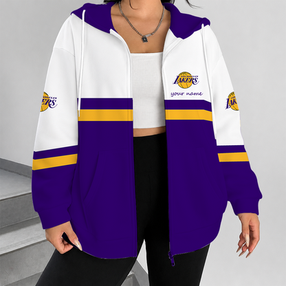 [HOT DEAL] NEW CUSTOMIZED NBA09 LLA LOS ANGELES LAKERS ZIP HOODIE