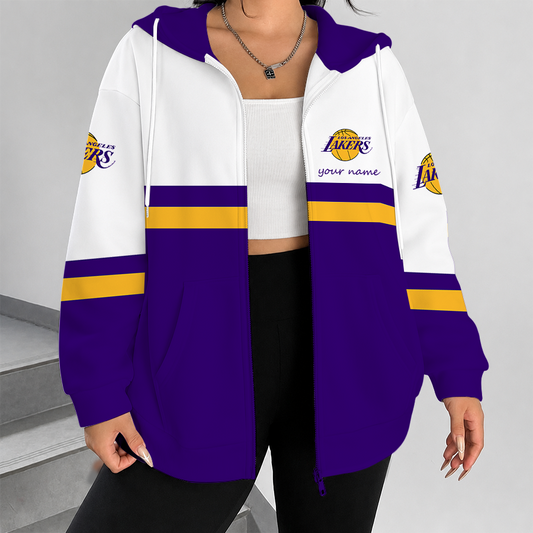 [HOT DEAL] NEW CUSTOMIZED NBA09 LLA LOS ANGELES LAKERS ZIP HOODIE