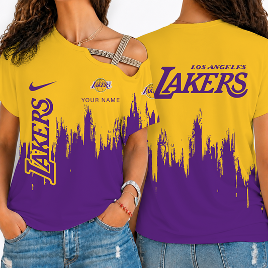 [HOT DEAL] NEW CUSTOMIZED NBA09 LLA LOS ANGELES LAKERS SHOULDER SHIRT
