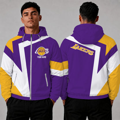 [HOT DEAL] NEW CUSTOMIZED NBA09 LLA LOS ANGELES LAKERS WINDBREAKER JACKET