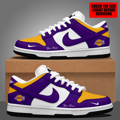 [HOT DEAL] NEW CUSTOMIZED NBA09 LLA LOS ANGELES LAKERS DUNK LOW SHOES
