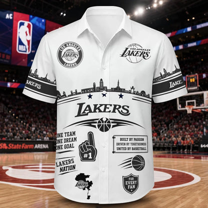 [HOT DEAL] NEW CUSTOMIZED NBA09 LLA LOS ANGELES LAKERS UNISEX HAWAIIAN SHIRT