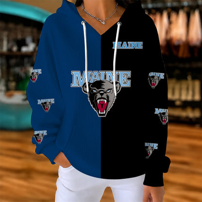 [FAN FAVORITE] NEW CUSTOMIZED NCAA MFF09 MBB MAINE BLACK BEARS RIBBED HOODIE & SWEATSHIRT
