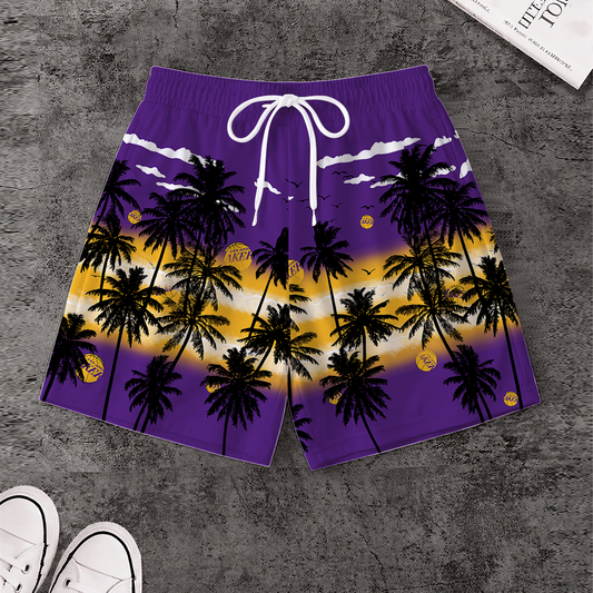 [HOT DEAL] NEW CUSTOMIZED NBA09 LLA LOS ANGELES LAKERS SHORT PANTS