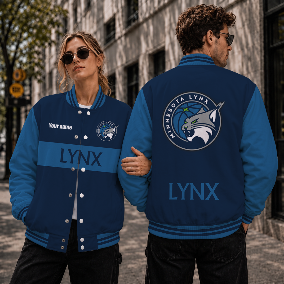 [FAN FAVORITE] NEW CUSTOMIZED WNBA09 MNL MINNESOTA LYNX BASEBALL JACKET, SATIN VARSITY JACKET