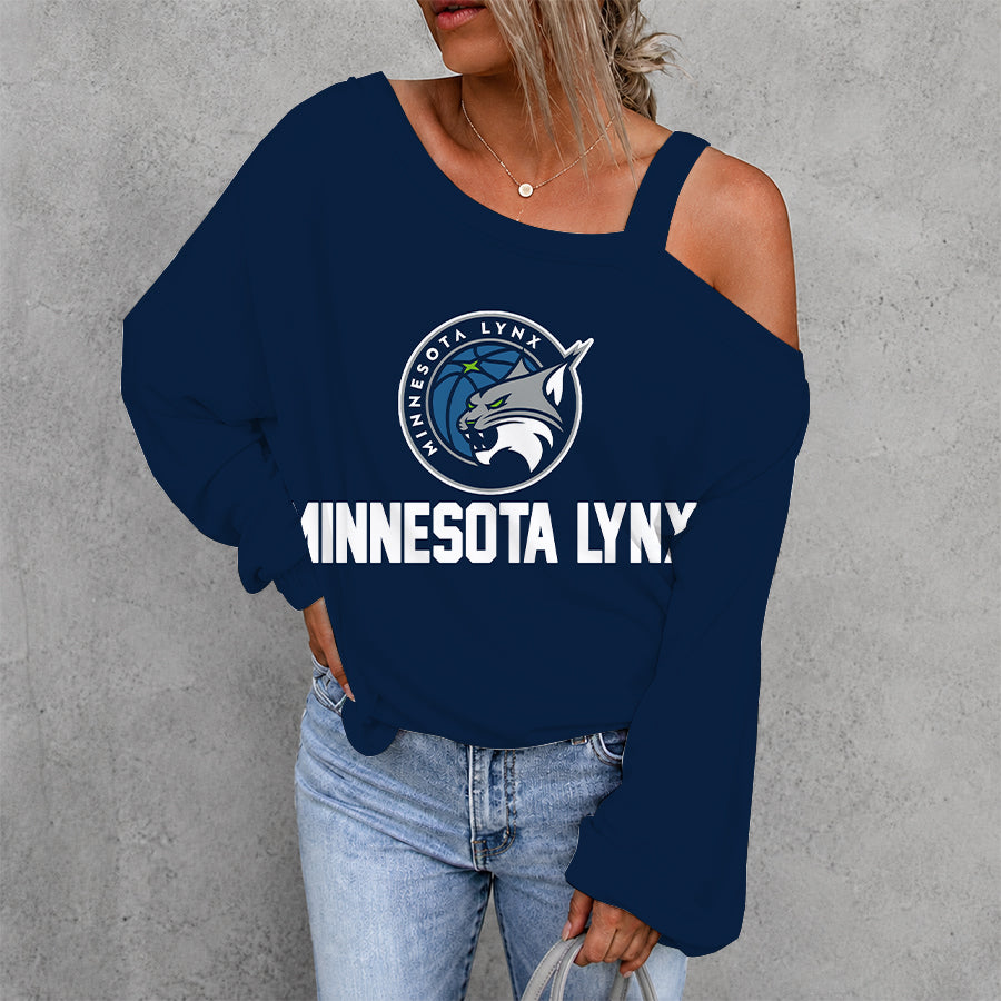 [FAN FAVORITE] NEW CUSTOMIZED WNBA09 MNL MINNESOTA LYNX WOMEN'S OFF-SHOULDER LONG SLEEVE SHIRT