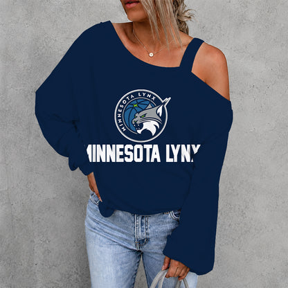 [FAN FAVORITE] NEW CUSTOMIZED WNBA09 MNL MINNESOTA LYNX WOMEN'S OFF-SHOULDER LONG SLEEVE SHIRT