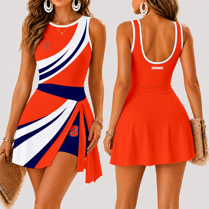 [FAN FAVORITE] NEW CUSTOMIZED NCAA CFH09 SYO SYRACUSE ORANGE WOMEN'S SUMMER SKORT DRESS