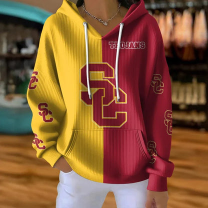 [FAN FAVORITE] NEW CUSTOMIZED NCAA CWS09 USC USC TROJANS RIBBED HOODIE & SWEATSHIRT
