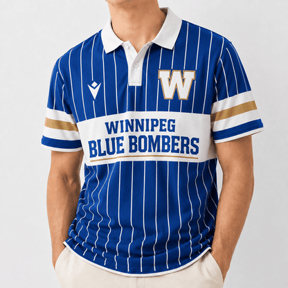 [FAN EXCLUSIVE] NEW CUSTOMIZED CFL09 WPG WINNIPEG BLUE BOMBERS POLO SHIRT