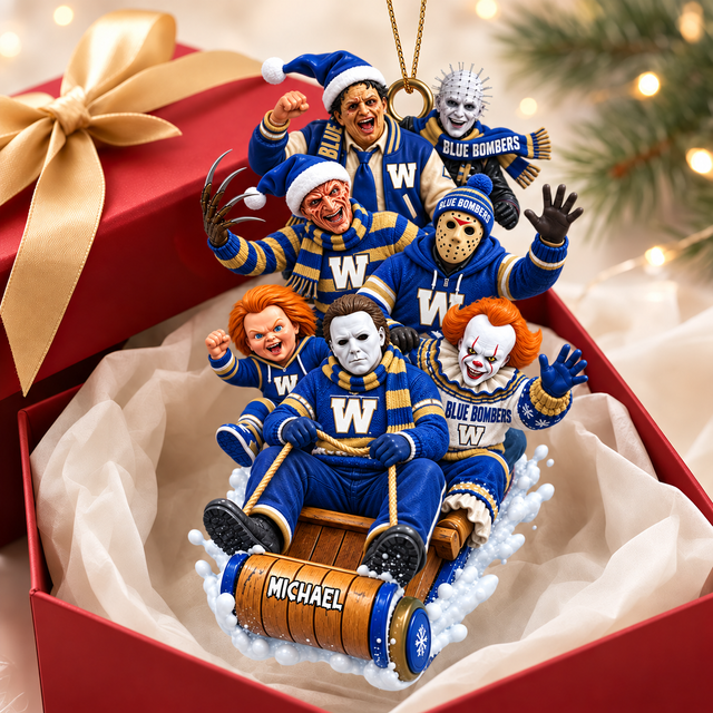 [FAN EXCLUSIVE] NEW CUSTOMIZED CFL09 WPG WINNIPEG BLUE BOMBERS CHRISTMAS ACRYLIC ORNAMENT