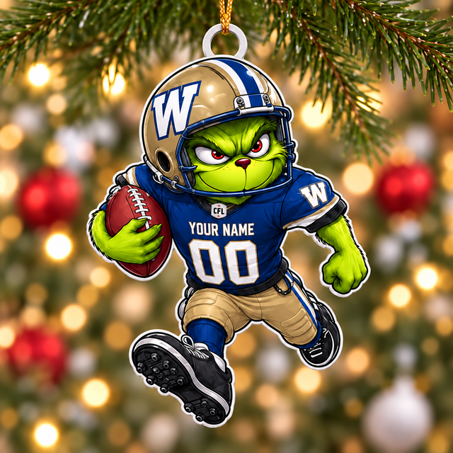 [FAN EXCLUSIVE] NEW CUSTOMIZED CFL09 WPG WINNIPEG BLUE BOMBERS CHRISTMAS ACRYLIC ORNAMENT